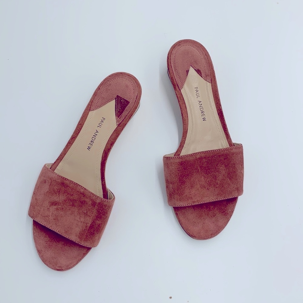 Paul Andrew Mauve Suede Slides - image 1
